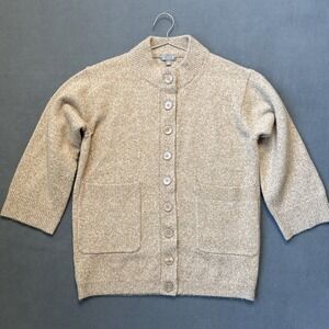 JCrew Cardigan Merino Wool Alpaca Blend Knit‎ Oversized FA25 Womens XS Oatmeal
